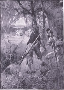 Alla deras hyddor och husgeråd som flammar upp tillsammans (litho)