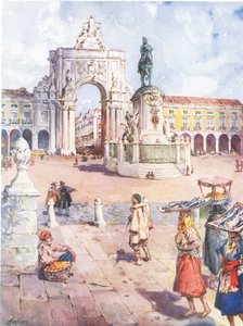 Praca do Comercio, Lissabon, från Hutchinson