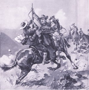 Fångsten av Field-Cornet Swanepoel, illustration från After Pretoria: The Guerilla War, 1902
