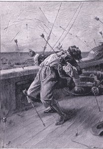 De lät flyga sina pilar och dödade den fattiga fredagen (litho) av Joseph Finnemore
