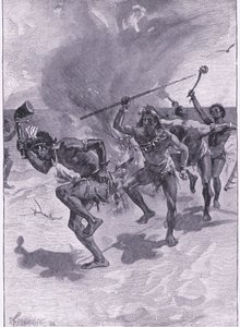 De dansade alla runt en eld (litho)