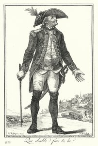 Vad fan gör du där? (gravyr) av Joseph Franz von (after) Goez