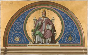 Skiss till kyrkan Saint-Ambroise: Saint Ambroise, ca 1866 (olja på duk) av Joseph Frederick Charles Soulacroix