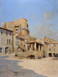 Isnards slott i Suze la Rousse (Suze-la-Rousse) av Joseph Garibaldi