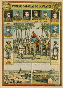 Det franska koloniala imperiet, sent 1800 - tidigt 1900-tal (färg litho) av Joseph Girard