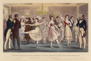 Premieres Danseuses and their Admirers (kolorerad gravyr)