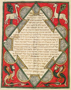 Grotesker, illustration från den judiska Cervera-bibeln, 1299