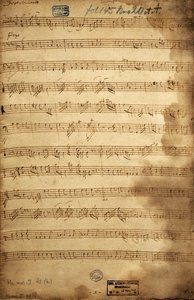 Partitur för trio av baryton, viola och bas för Angerfertigten, av Franz Joseph Haydn (1732-1809) Österrike av Joseph Haydn
