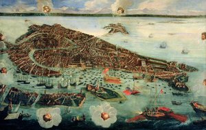 Fågelperspektiv över Venedig
