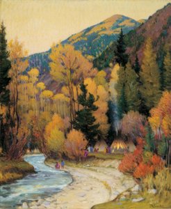 Apachernas läger i Hondo Canyon av Joseph Henry Sharp