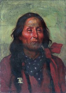 Chief Short Bull (olja på duk) av Joseph Henry Sharp