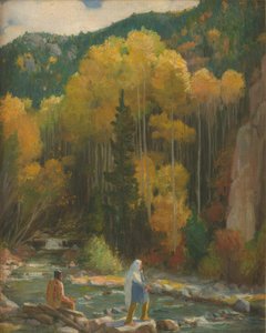 Indianer Fiske, Taos Canyon av Joseph Henry Sharp