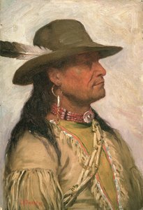 Ogalalla Sioux "Indian Scout" Sioux (olja på duk)