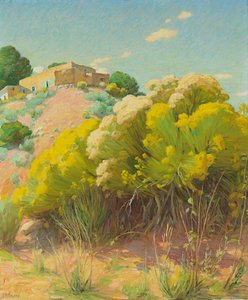 Taos Studio (olja på duk) av Joseph Henry Sharp