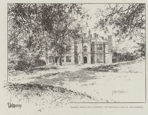 Dalmeny House, nära Edinburgh, Midlothian Seat of Lord Rosebery av Joseph Holland Tringham