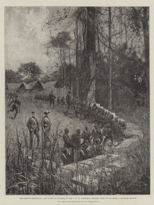 Ashanti-expeditionen, ett larm vid Ejuvassi på väg till Coomassie, Houssas slår tillbaka en förmodad attack. av Joseph Holland Tringham