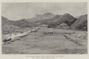Chitral Relief Force korsar Swat River av Joseph Holland Tringham