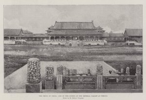 Krisen i Kina, en av domstolarna i det kejserliga palatset i Peking av Joseph Holland Tringham