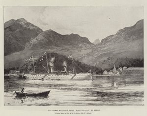 Den tyska kejsarens Yacht Hohenzollern i Bergen av Joseph Holland Tringham