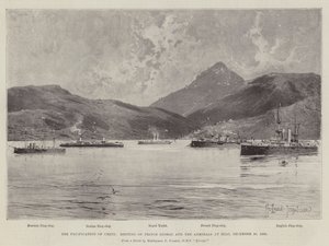 Pacification of Kreta, möte mellan prins George och amiralerna i Milo, 20 december 1898 av Joseph Holland Tringham