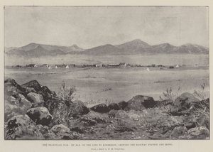 Transvaal War, De Aar, på linjen till Kimberley, som visar järnvägsstationen och hotellet av Joseph Holland Tringham