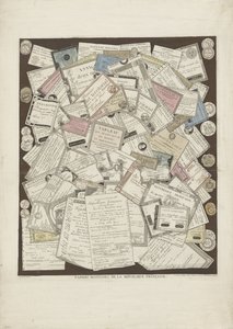Frans papiergeld Franska republikens myntpapper (titel på objekt) av Joseph Hunin