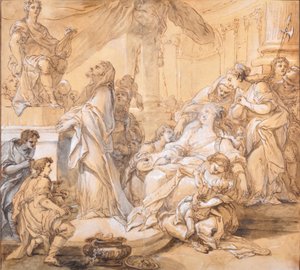 Alcestes död (lavis) av Joseph II Cellony