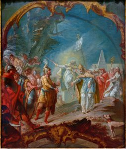 Attila före påven Leo I. av Joseph Ignaz Appiani