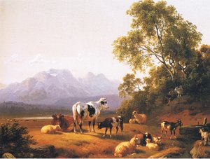 Ett holländskt pastoralt landskap, från från tidskrift eller bokkälla okänd