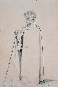 A Blind Chief of Otawao, c.1844 (penna och penna på papper) av Joseph Jenner Merrett