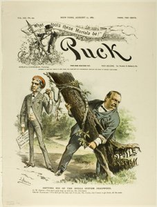 Att göra sig av med Spoils System Deadwood, från Puck av Joseph Keppler