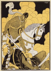 Le Combat de Guillaume Contre le Geant Corsolt (färglitografi) av Joseph Kuhn Regnier