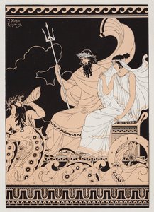 Poseidon och Amphitrite (färglitografi)