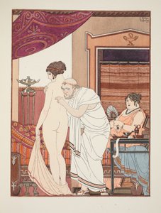 Ljud från bröstet, illustration från "Hippokrates verk", 1934 av Joseph Kuhn Regnier