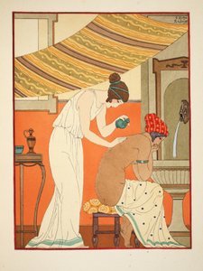 Måste smörja såren med olja, illustration från Hippokrates verk, 1934. av Joseph Kuhn Regnier