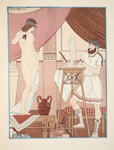 Skulpterar en staty, illustration från "The Works of Hippocrates", 1934