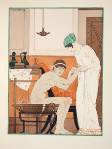 Ångbad, illustration från "Hippokrates verk", 1934 av Joseph Kuhn Regnier