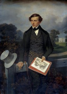 Porträtt av Gustave de Maupassant, författarens far. Målning av Joseph Louis Hippolyte Bellange (1800-1866)