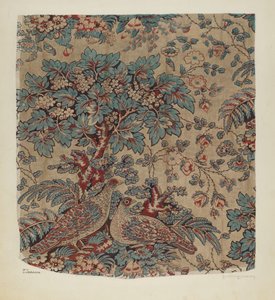 Tryckt textil, c. 1941.