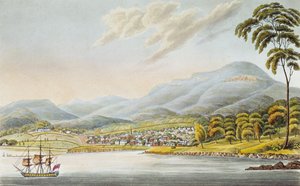 Utsikt över Hobart Town, 1824 av Joseph Lycett