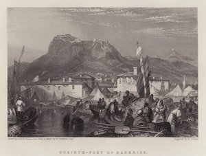Corinth, Port of Kenkries (färg litho)