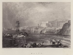 Malta (färg litho) av Joseph Mallord William (after) Turner