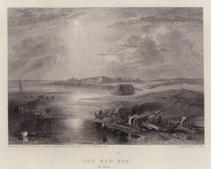Röda havet, vid Suez (färg litho)