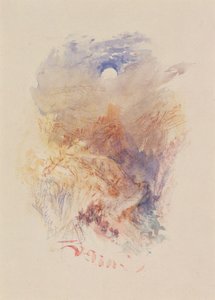 A Mountain Pass in Moonlight, ca 1845 (akvarell på papper) av Joseph Mallord William Turner