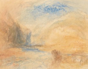 Ett schweiziskt bergspass, troligen Sankt Gotthardspasset nära Faido av Joseph Mallord William Turner