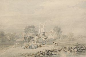 Autumn Sowing of the Grain, ca 1794 (akvarell över grafit på papper) av Joseph Mallord William Turner