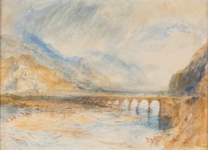 Bellinzona - bron över Ticino, ca 1843 (akvarell på papper) av Joseph Mallord William Turner