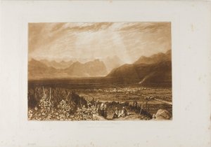Alpernas kedja från Grenoble till Chamberi, tallrik 40 från Liber Studiorum av Joseph Mallord William Turner