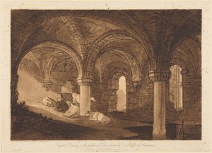 Kryptan i Kirkstall Abbey av Joseph Mallord William Turner