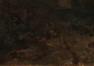 Detalj av Ben Lomond Mountains, Skottland: The Traveler - Vide Ossians War of Caros, ca. 1799-1800 (olja på duk) av Joseph Mallord William Turner